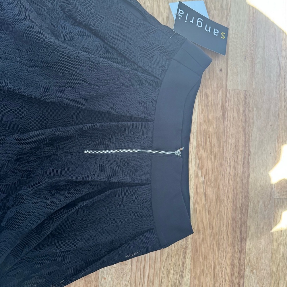 NWT Sangria Black floral mesh Lace Maxi Skirt - Picture 3 of 5